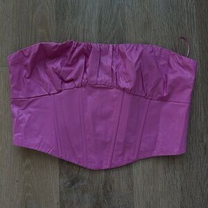 Like New Cotton Candy LA Pink Leather Corset Top